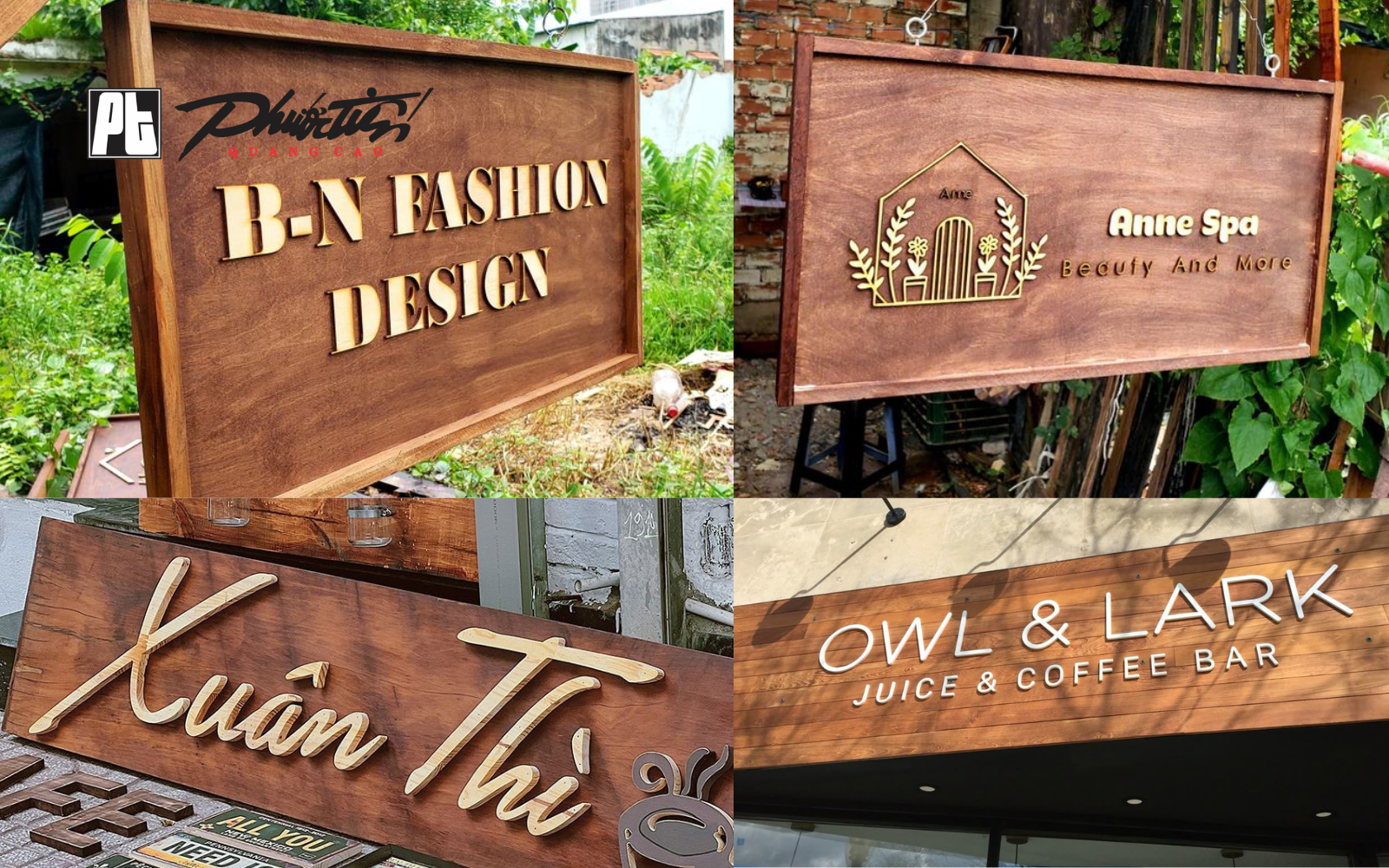 Các loại biển hiệu quảng cáo gỗ