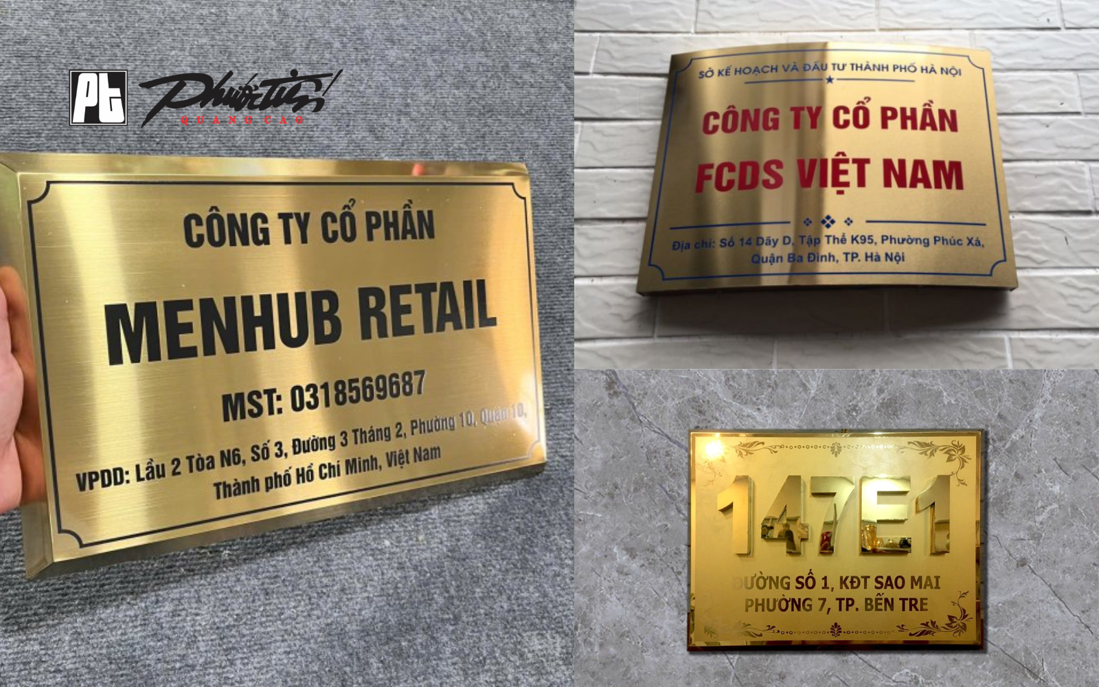 Các bảng hiệu quảng cáo kim loại