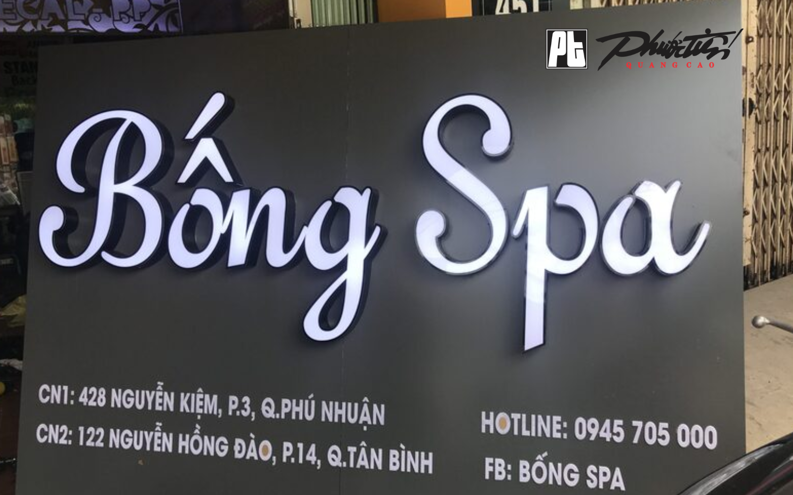 Bảng hiệu kết hợp chữ nổi mica