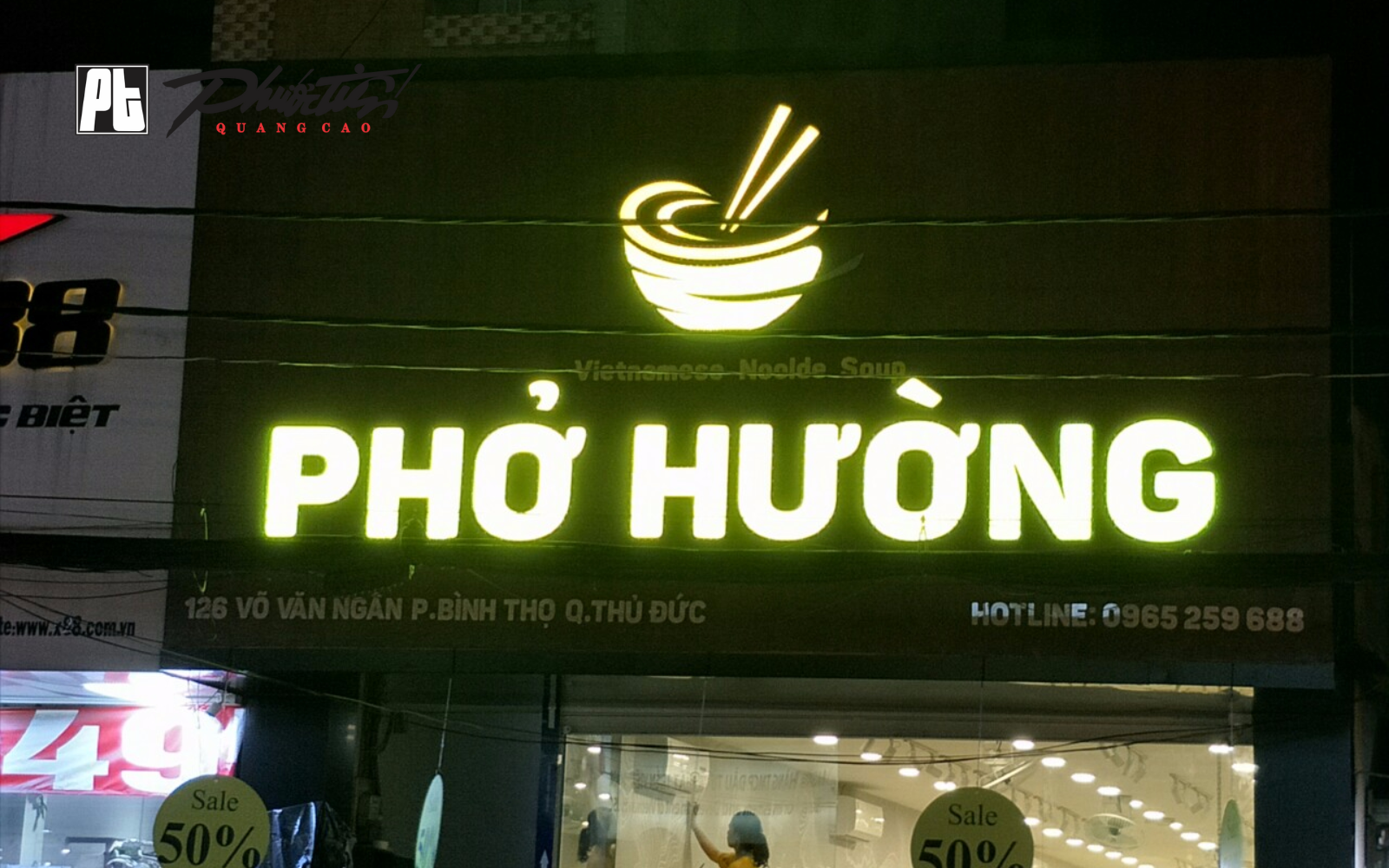 Biển hiệu quảng cáo phở đèn LED