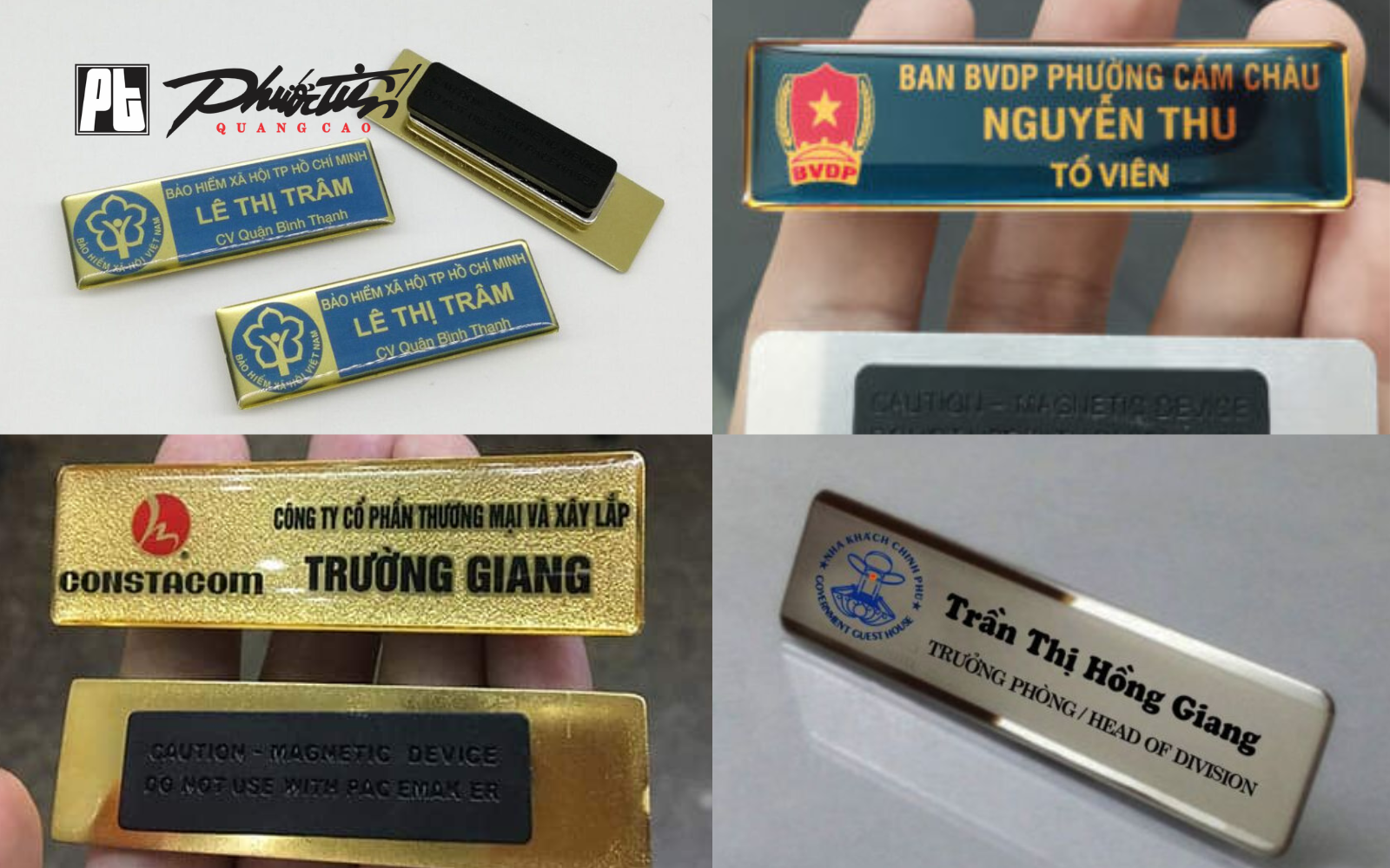 Biển chức danh gắn trên áo