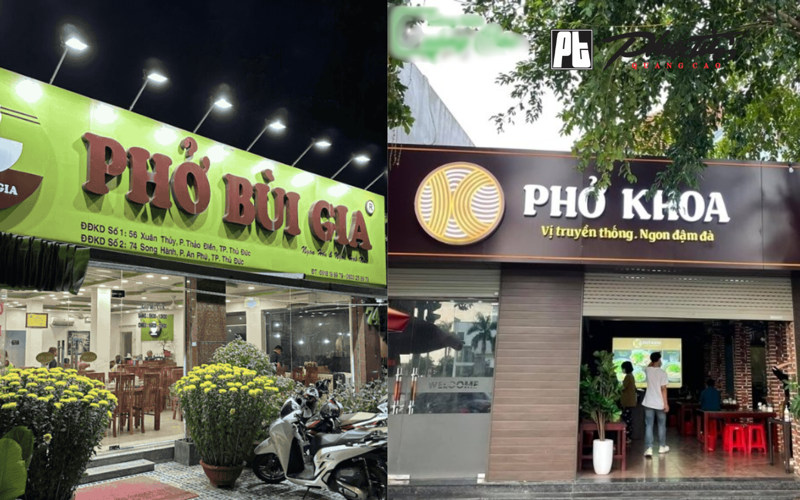 Bảng hiệu quảng cáo phở Alu