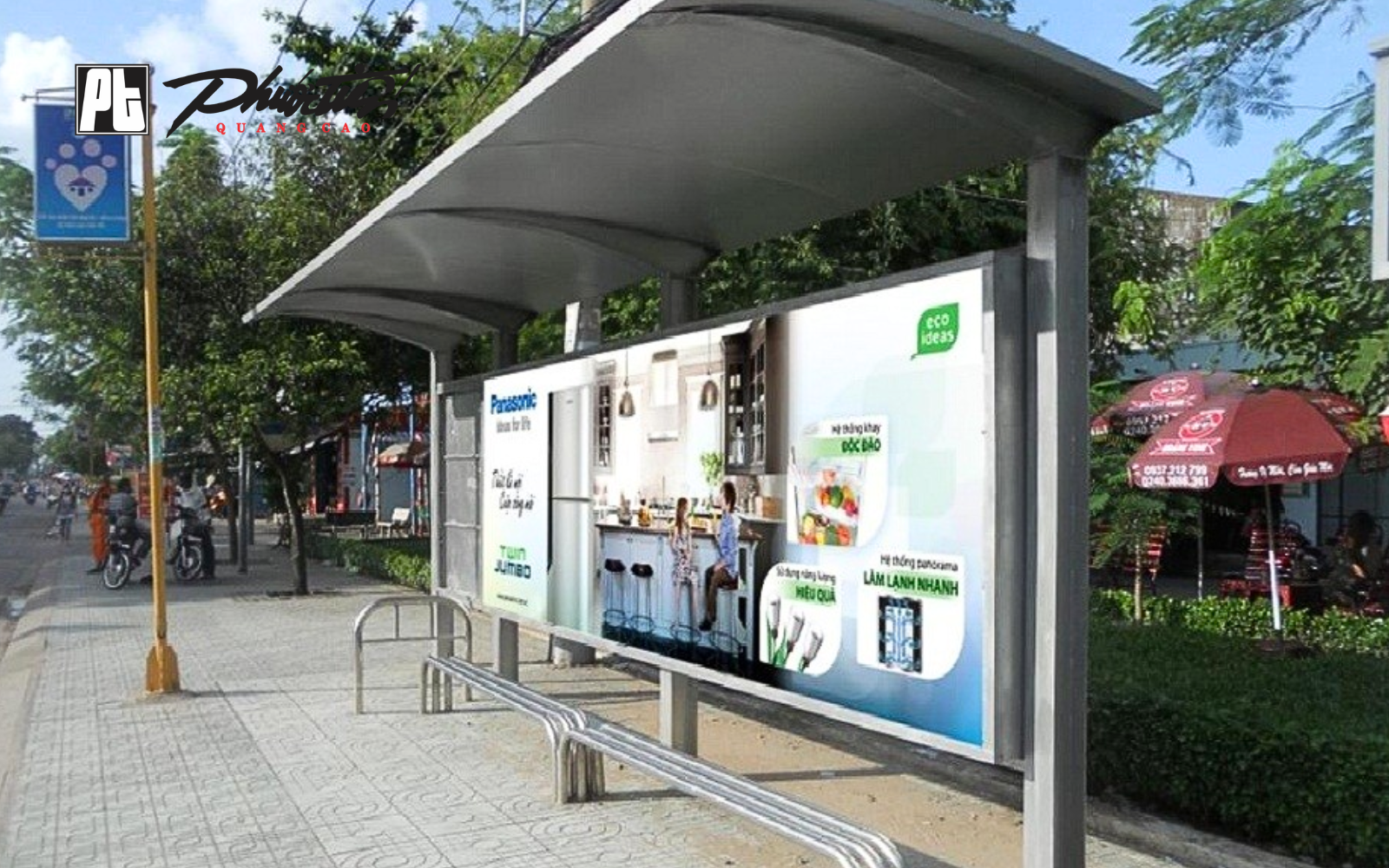Kích thước bảng hiệu quảng cáo tại nhà chờ xe bus