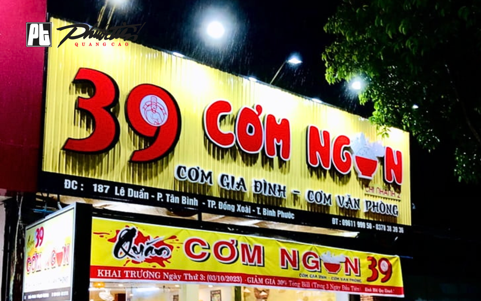 Mẫu bảng hiệu quán cơm văn phòng