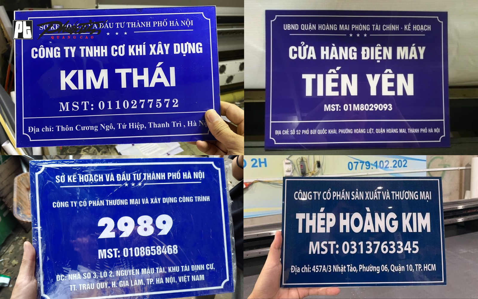 Mẫu biển hiệu công ty làm bằng MICA