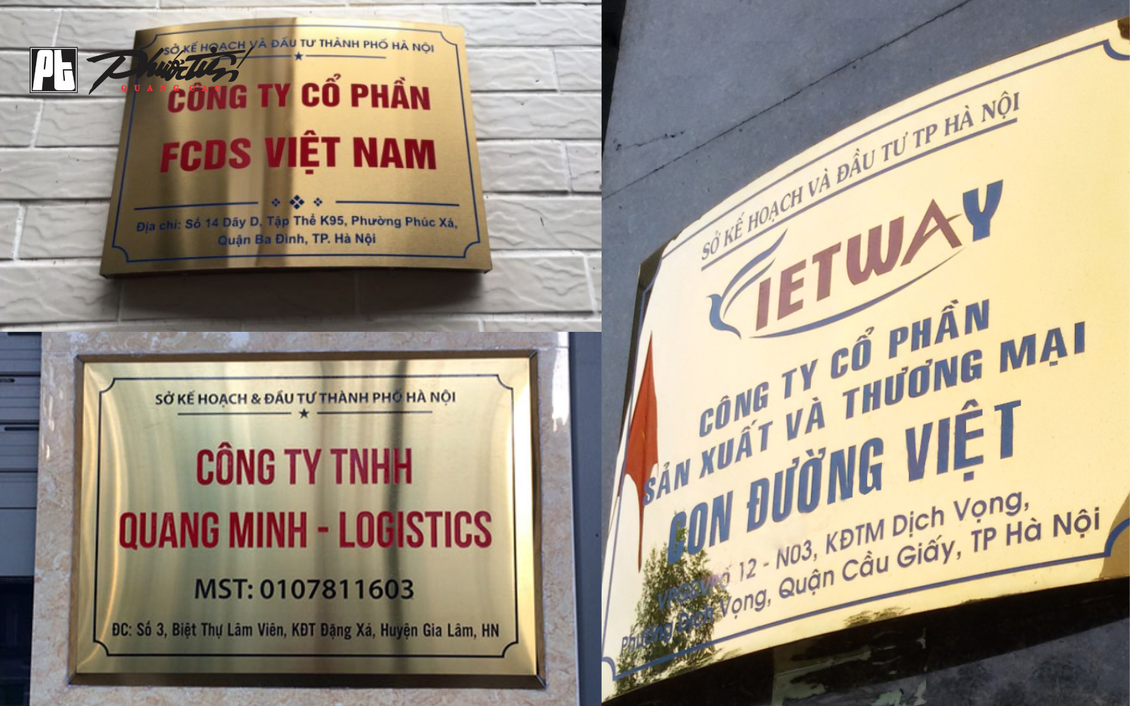 Mẫu biển hiệu công ty làm bằng INOX