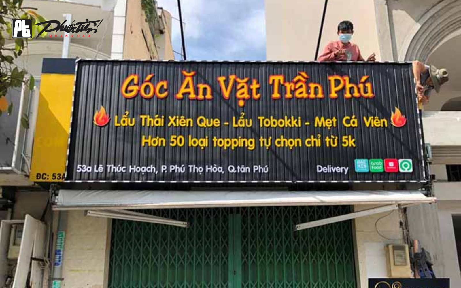 Bảng hiệu ăn vặt Tobokki