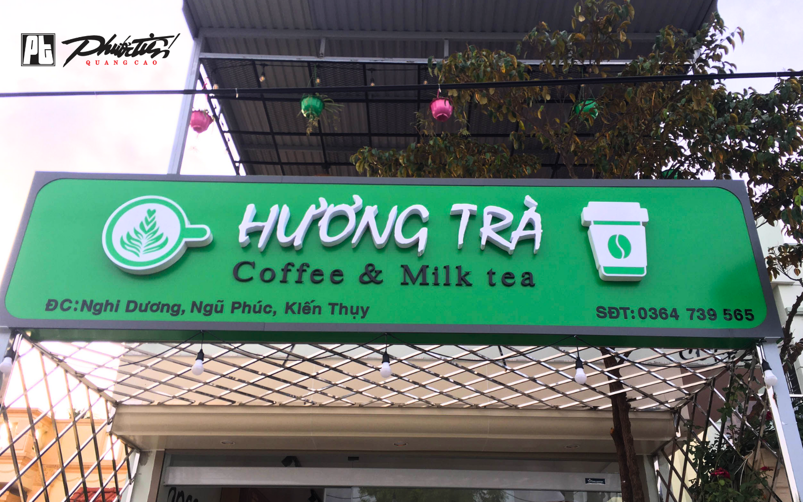 Biển quán ăn vặt coffee & Milk tea