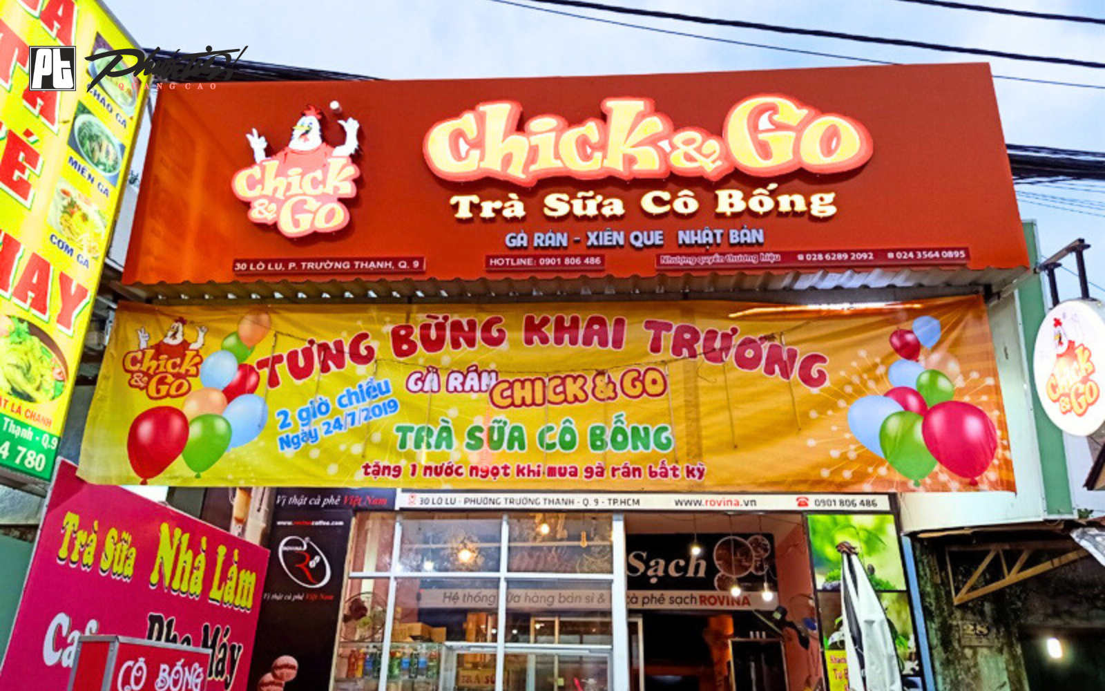 Bảng hiệu ăn vặt trà sữa