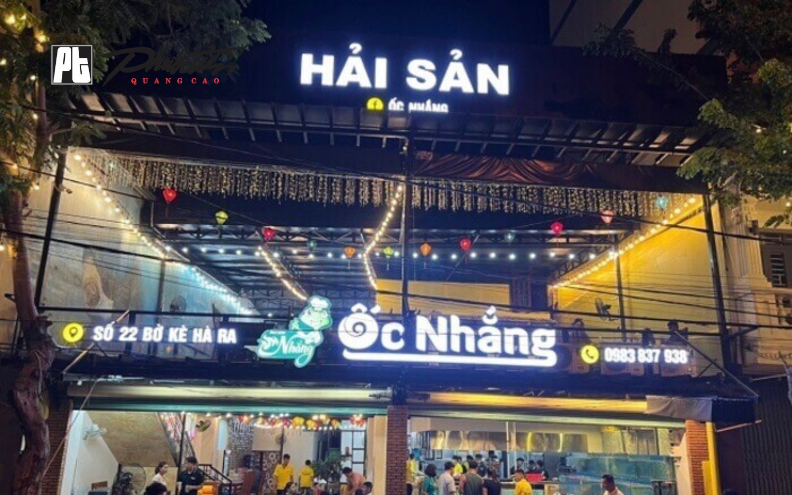 Mẫu biển hiệu quán ốc hải sản đẹp