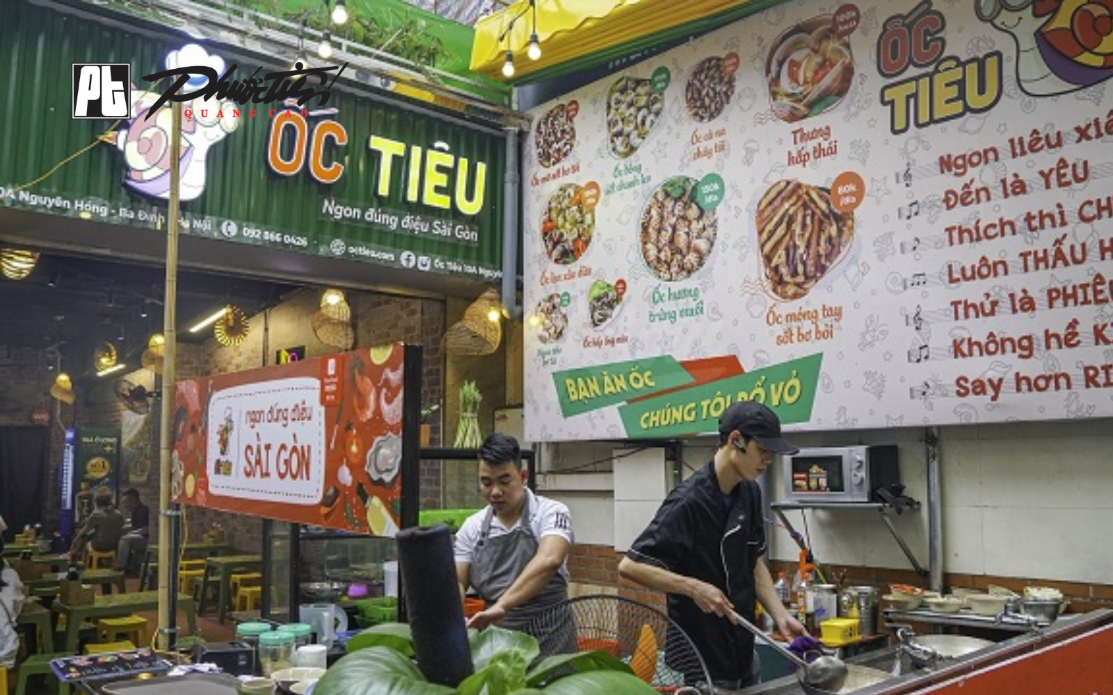 Mẫu bảng hiệu quán ốc tiêu đẹp