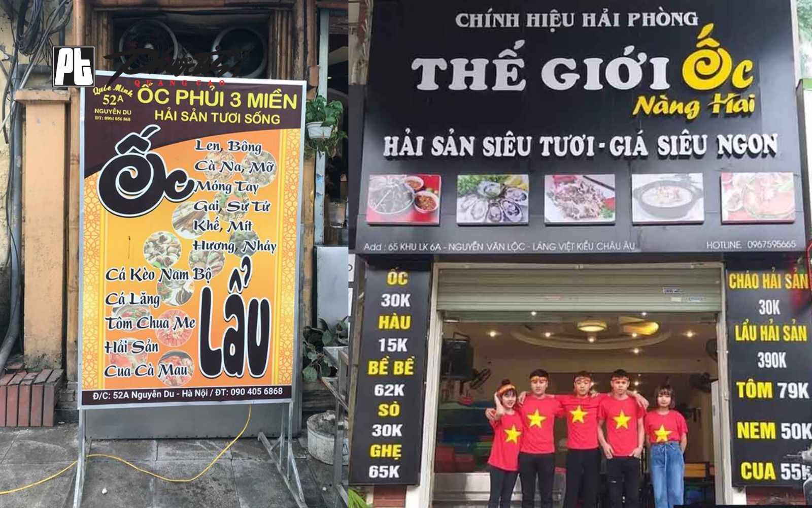 Mẫu biển hiệu quán ốc 3 miền đẹp