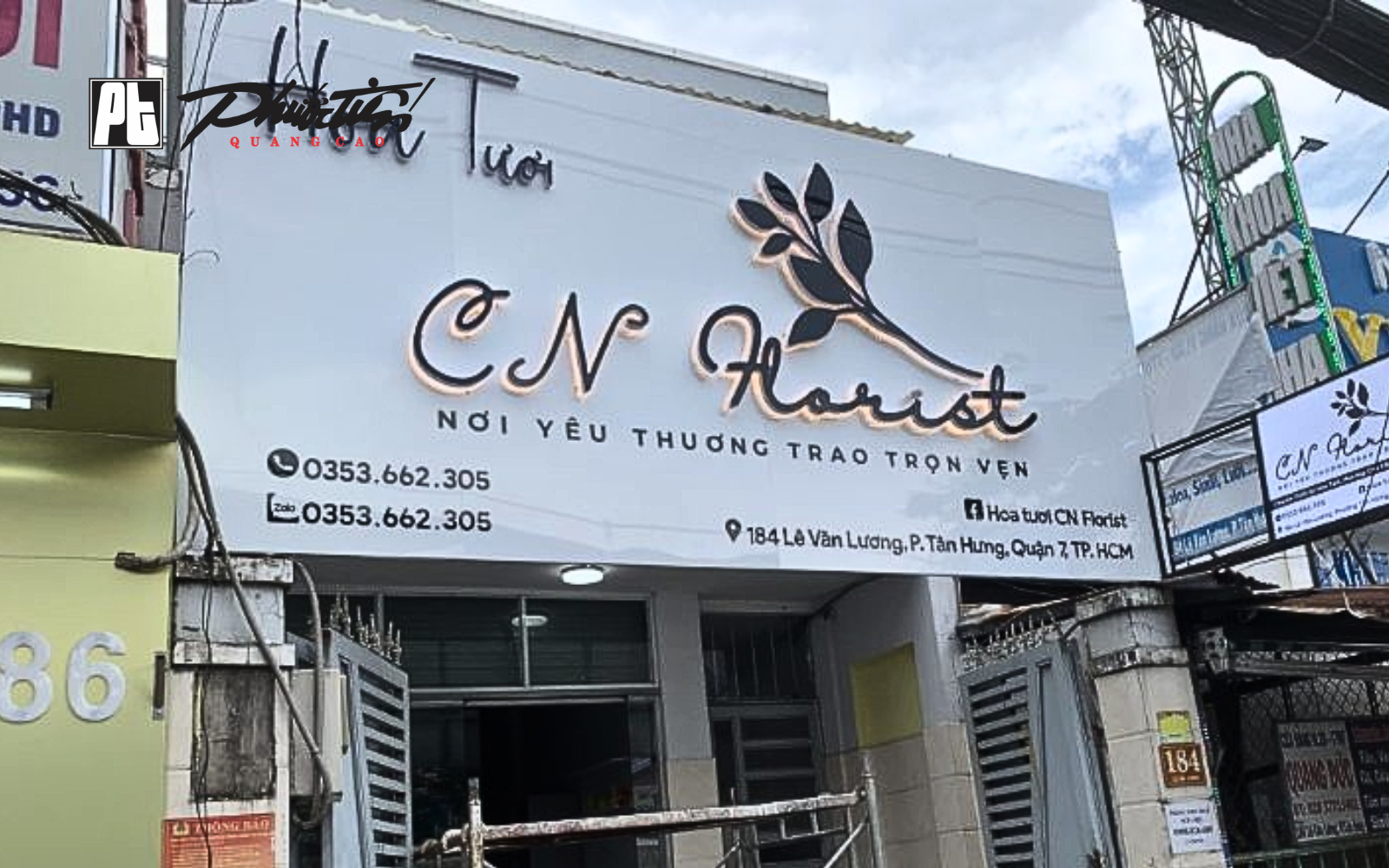 Mẫu bảng hiệu shop hoa tươi đẹp