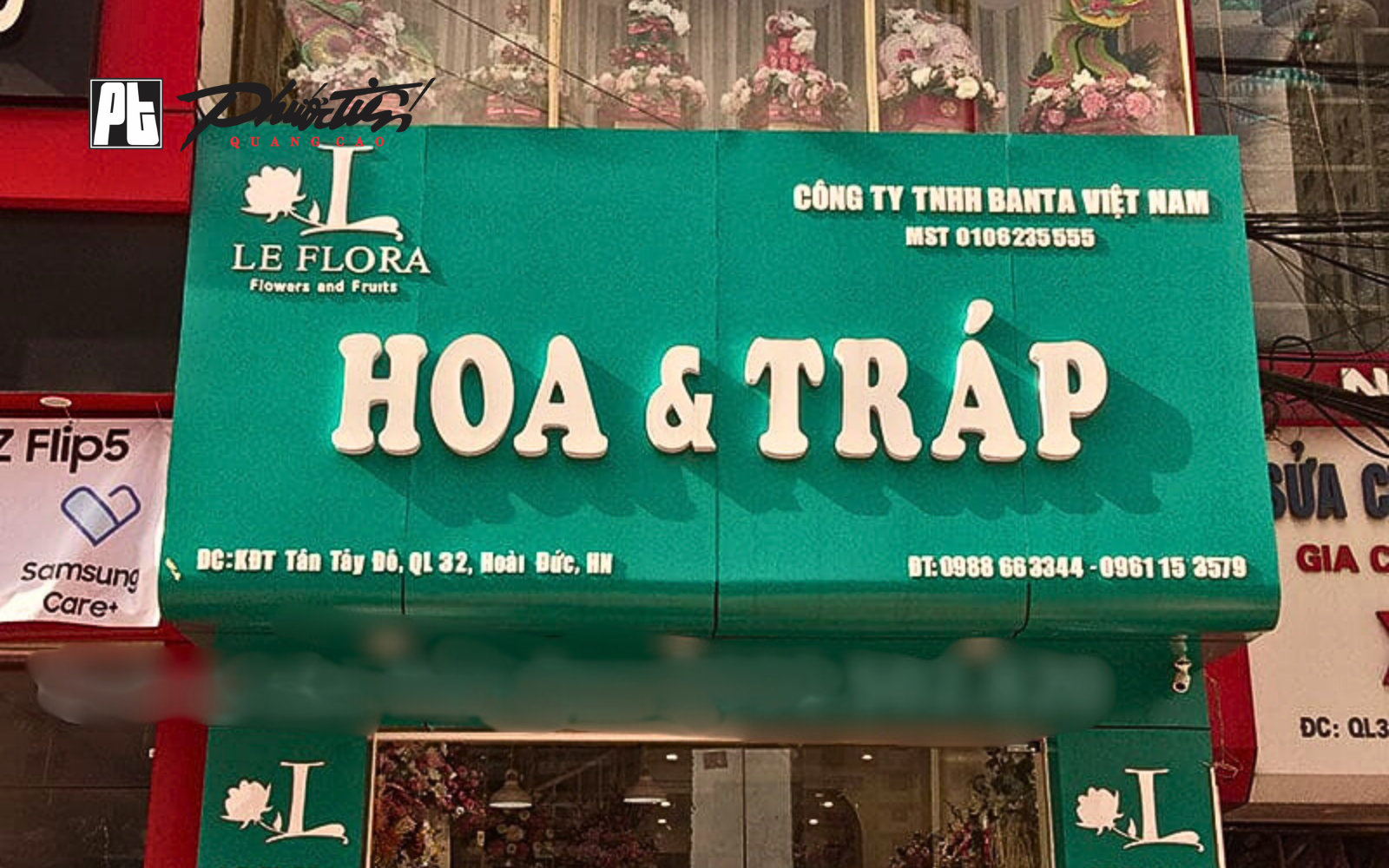 Mẫu bảng hiệu shop hoa tươi đẹp