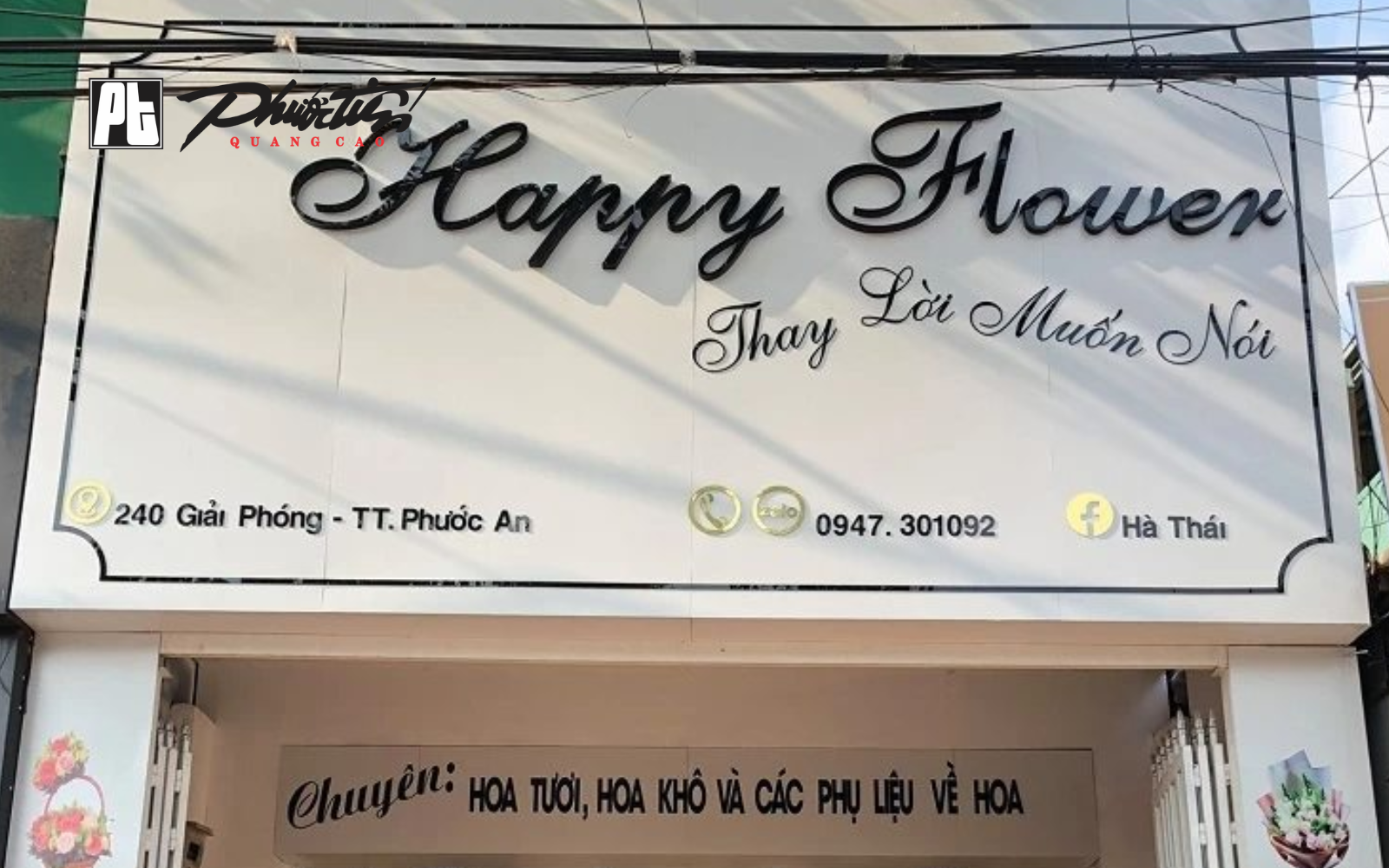 Mẫu bảng hiệu shop hoa tươi đẹp