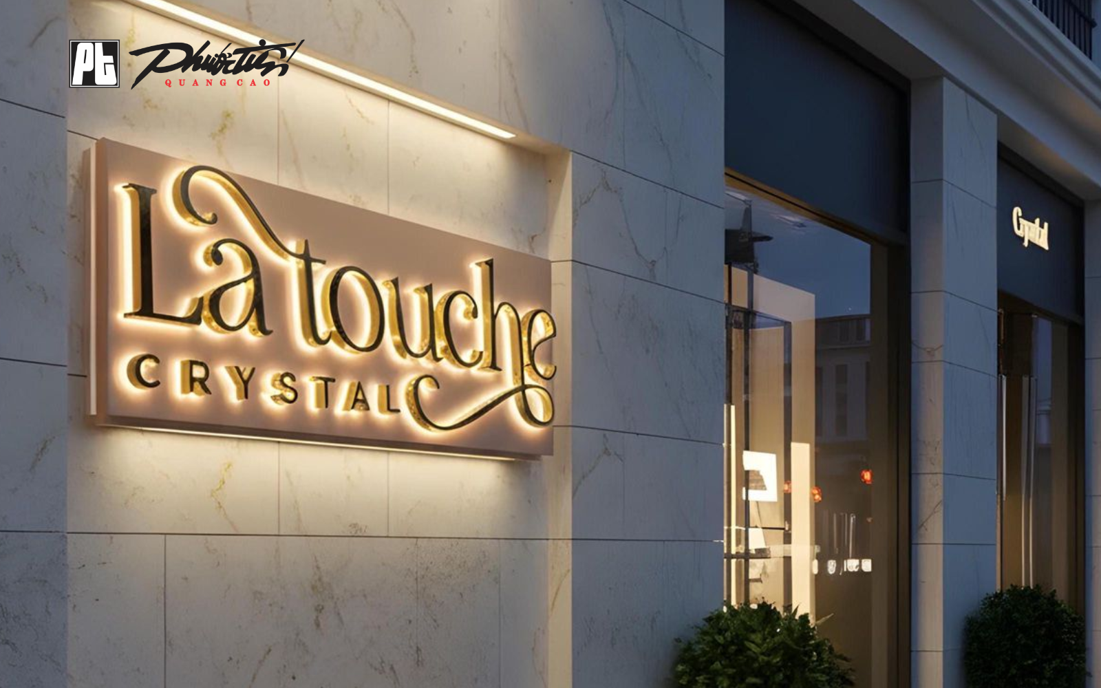 Bảng hiệu chữ nổi được thiết kế với các chữ cái được làm nổi lên bề mặt