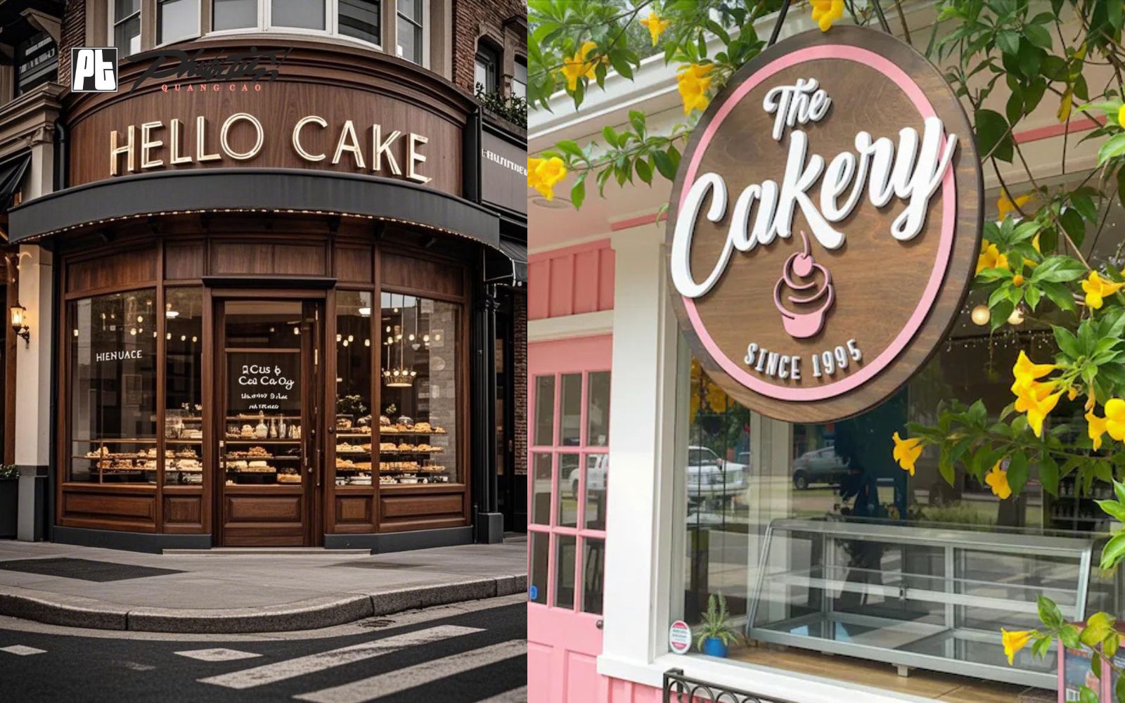 Bảng hiệu tiện bánh gỗ