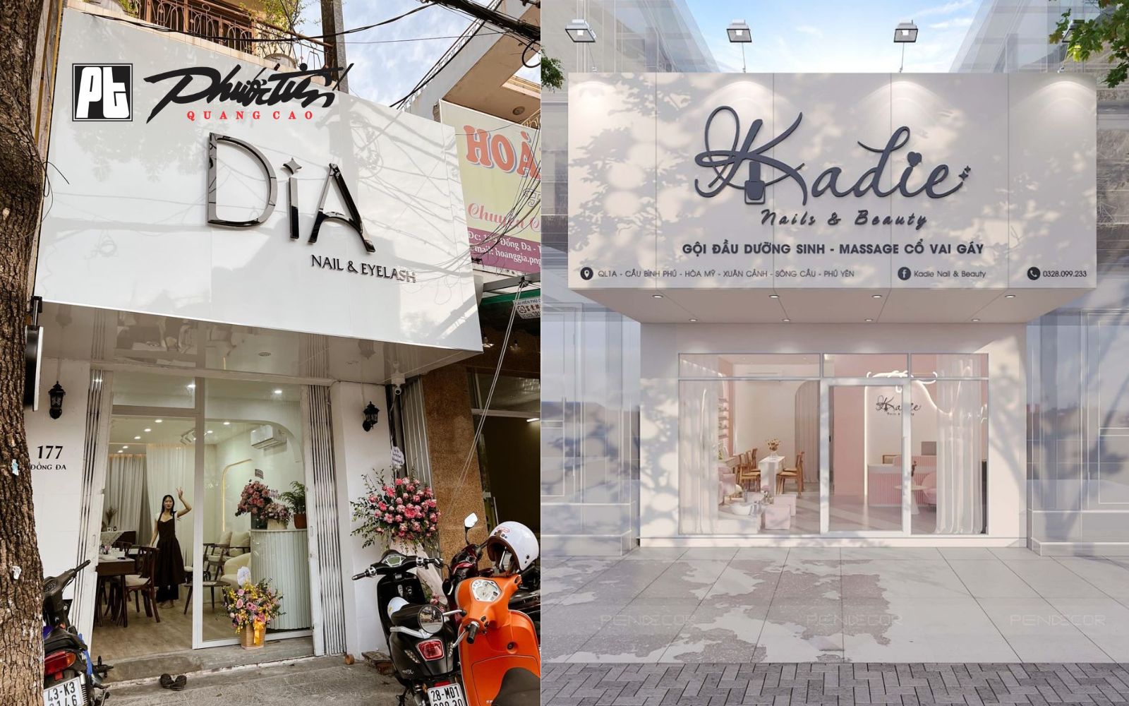 Làm bảng hiệu tiệm nail bằng chất liệu Mica