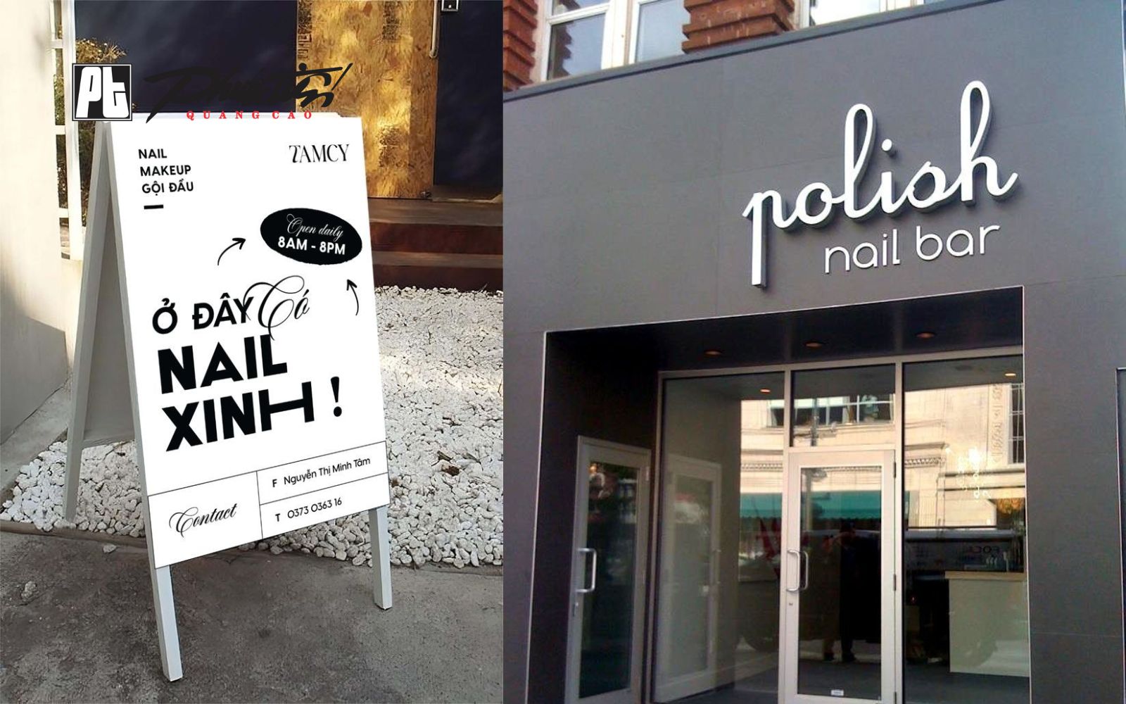 Làm bảng hiệu nail chữ nổi