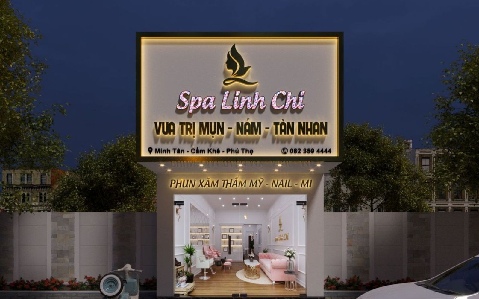 Biển hiệu Spa đèn LED