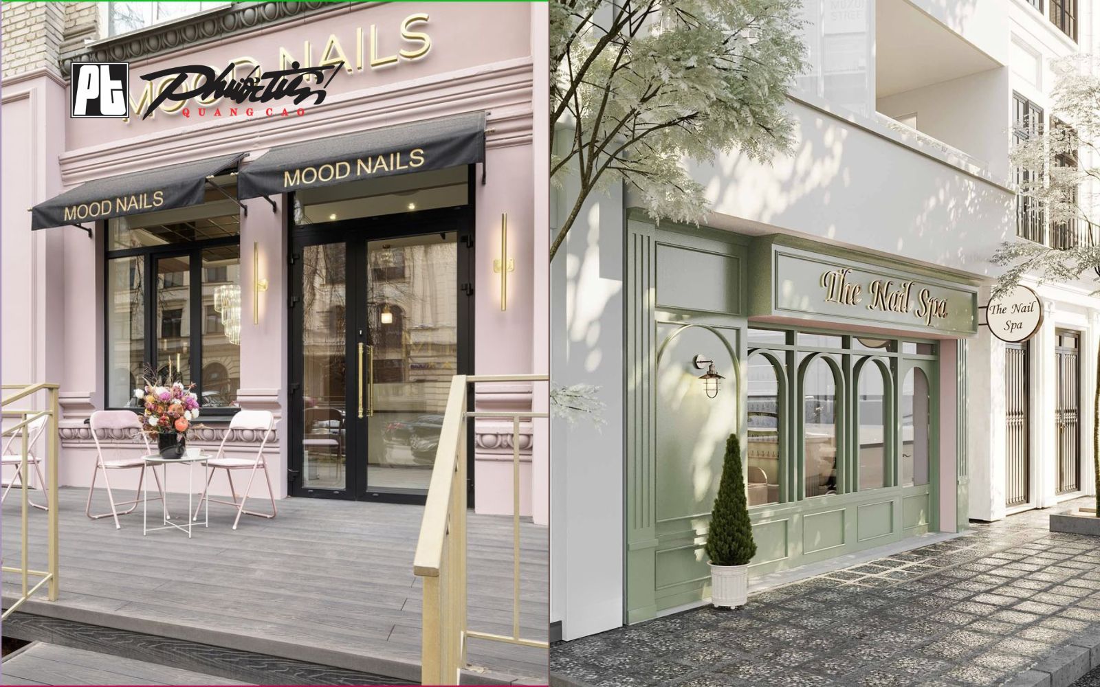 Font chữ dễ đọc giúp bảng hiệu tiệm nail trở nên thu hút