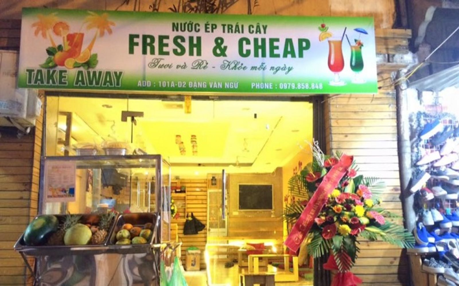 Bảng hiệu quán sinh tố bạt Hiflex tại Đà Nẵng