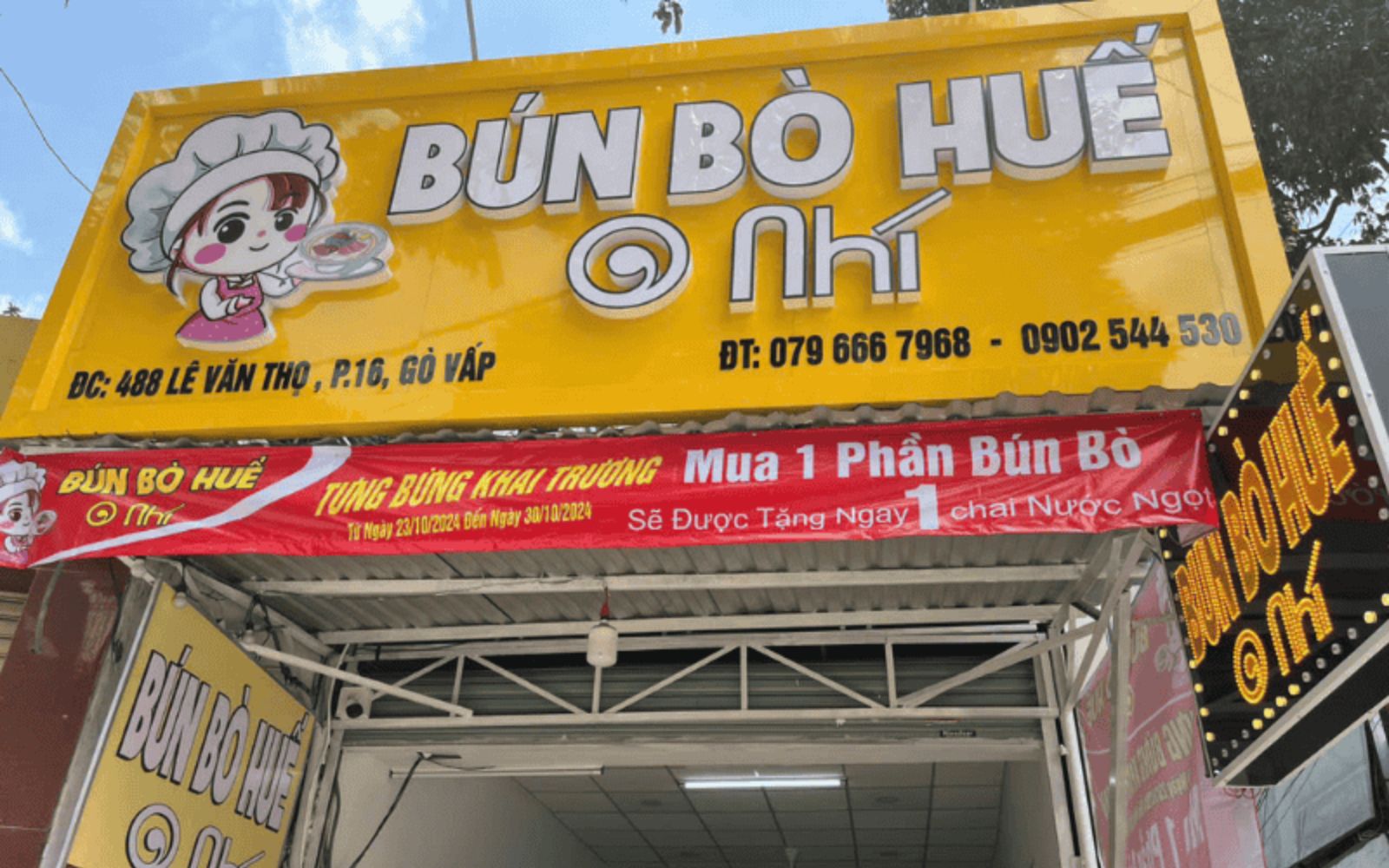 Bảng hiệu bún bò chữ nổi Mica