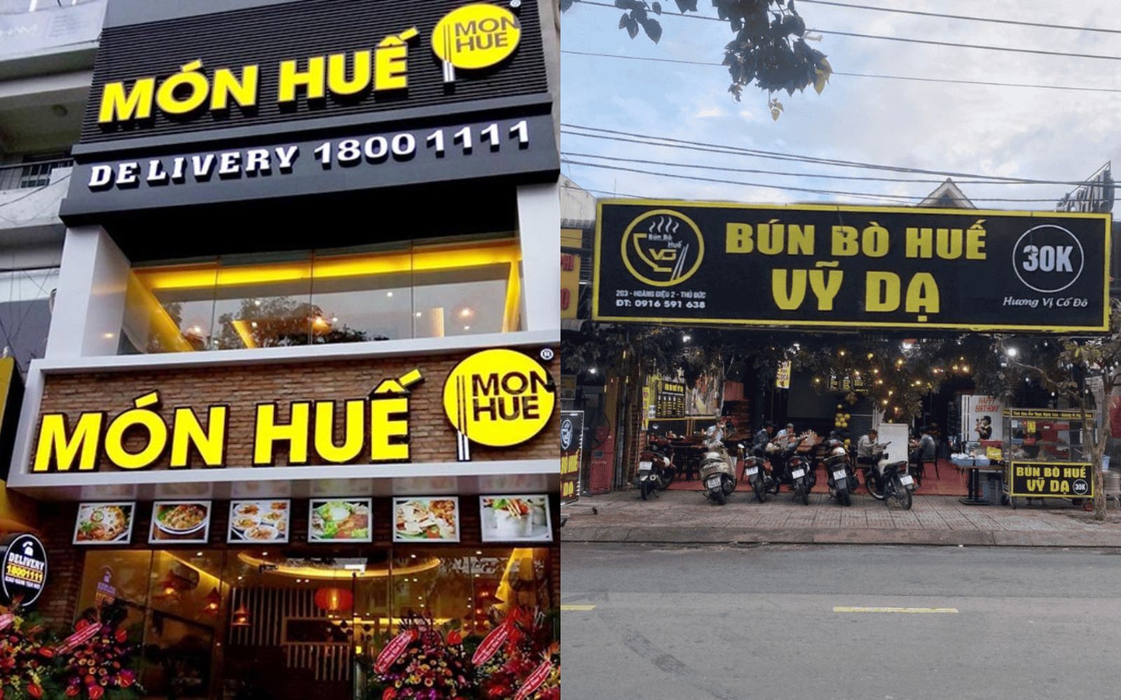 Mẫu biển hiệu bún bò Huế Đà Nẵng đẹp