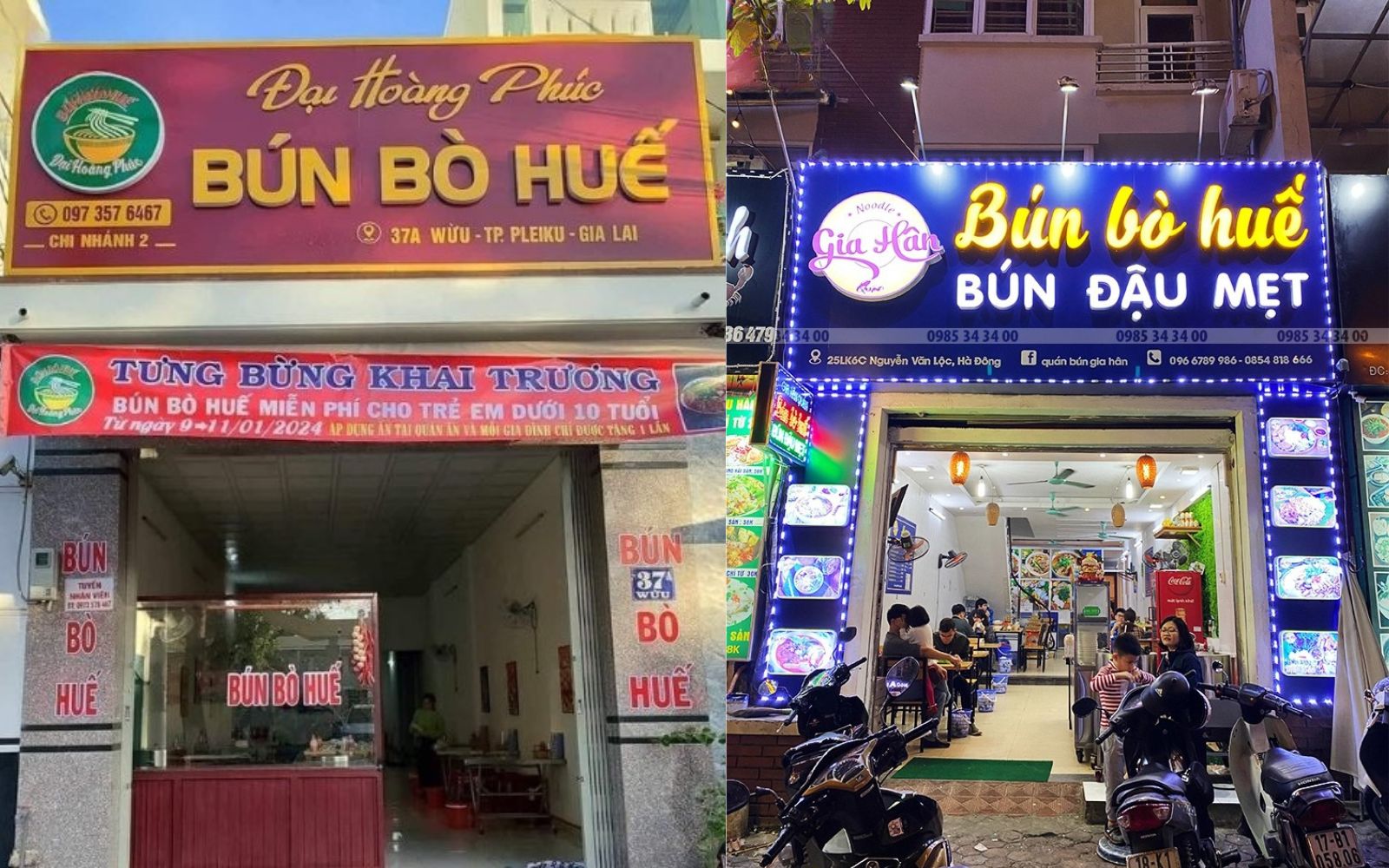 Mẫu bảng hiệu bún bò Huế Đà Nẵng đẹp