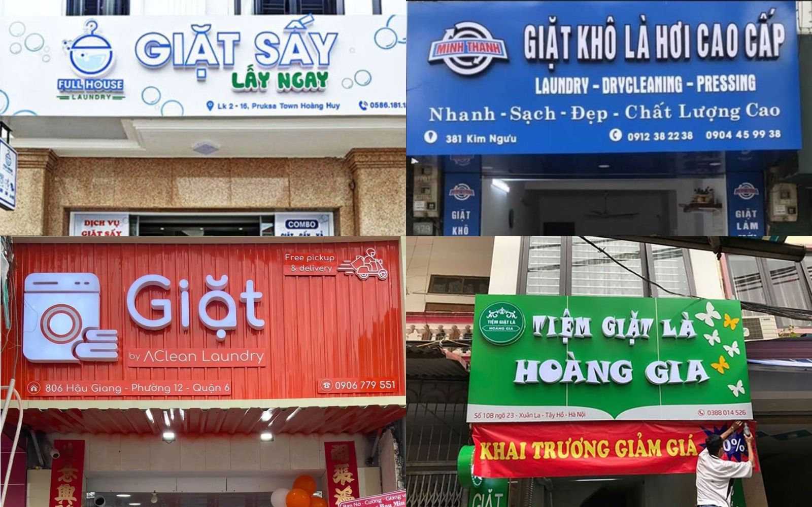 Mẫu thực tế bảng giặt sấy tại Đà Nẵng