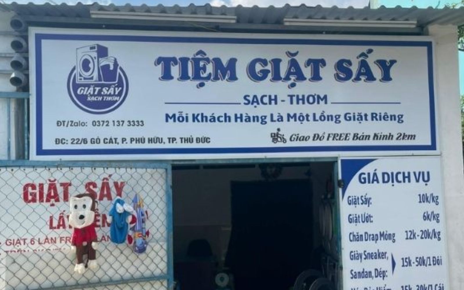 Mẫu thực tế bảng giặt sấy tại Đà Nẵng