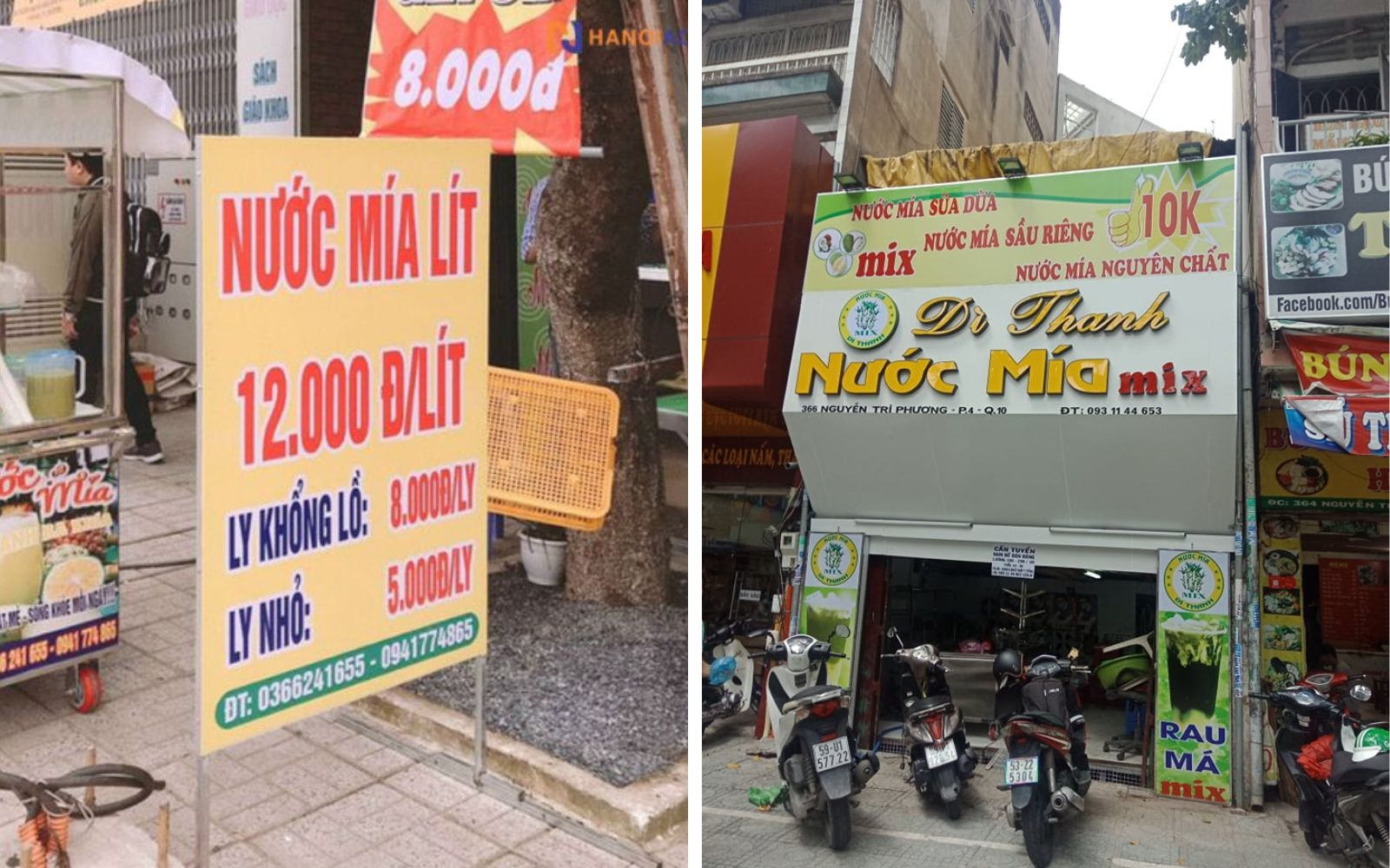 Bảng hiệu chữ nổi nước mía bắt mắt