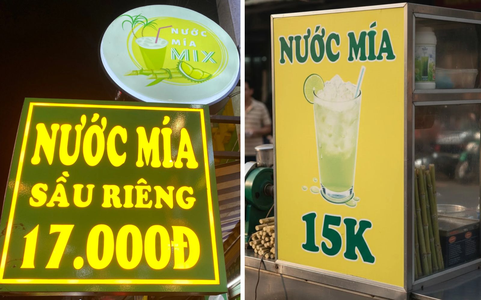 Bảng hiệu nước mía kết hợp đèn led