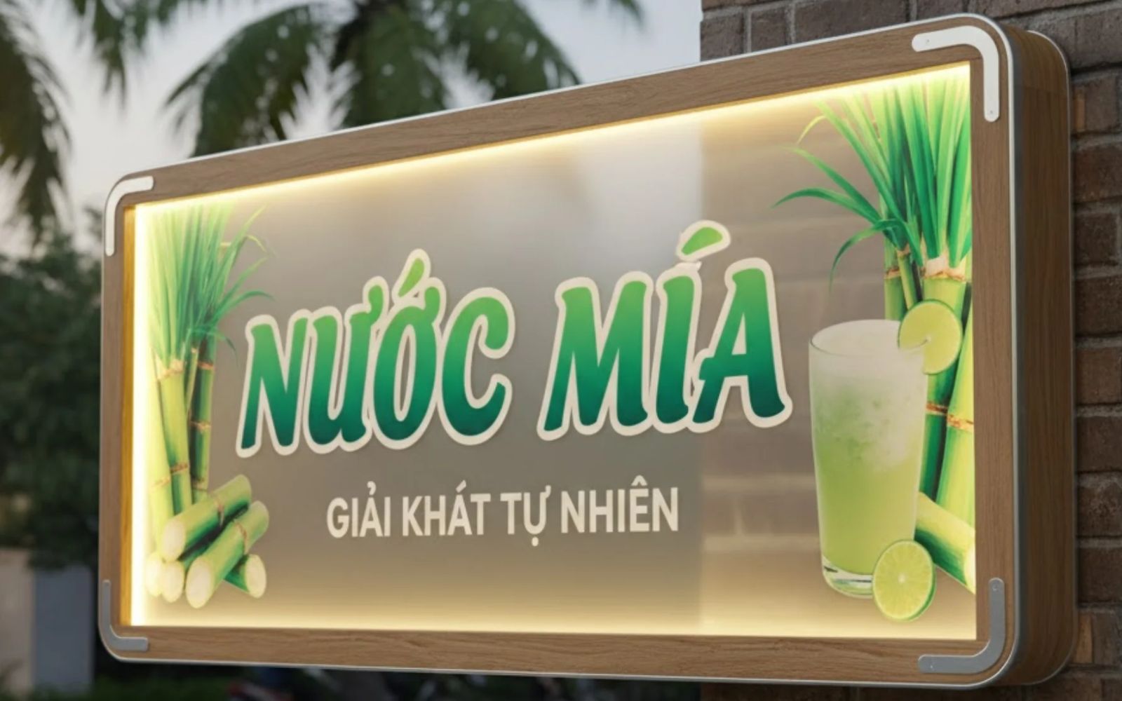 Nên chọn bảng hiệu nước mía có kích thước phù hợp
